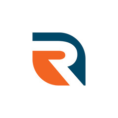 R letter icon logo design template