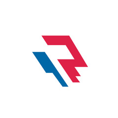 R letter icon logo design template