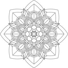 Easy Mandala coloring book simple and basic for beginners, seniors and children. Set of Mehndi flower pattern for Henna drawing and tattoo. Decoration in ethnic oriental, Indian style.