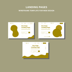 Landing page wireframe for web design resource bundle template
