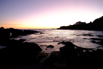 A nice sunset on the atlantic shore. France, Batz sur mer.