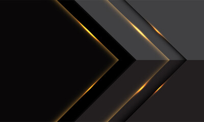 Abstract grey gold light arrow direction with blank space design modern luxury futuristic background vector illustration.
