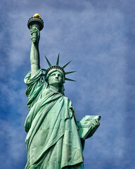 Fototapeta premium The Statue of Liberty, a colossal neoclassical sculpture on Liberty Island