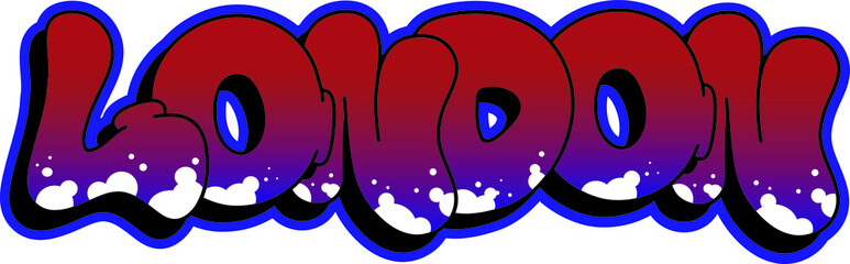 Vector Illustration Graffiti Font Lettering London City Logo Typography Isolated Elements White Background