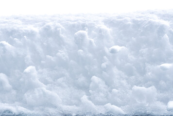 Isolated Snowdrift with selective focus on white background