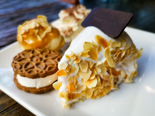 Diverse fruit dessert ready to eat