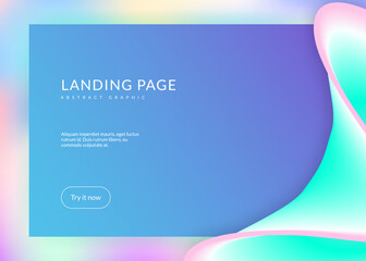 Landing page with liquid dynamic elements and fluid shapes.