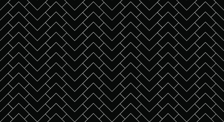 Geometric texture, repeating linear abstract pattern Thin white line vector pattern. Diagonally laid bricks Scandinavian style brick background for kitchen splash back Herringbone pattern.	