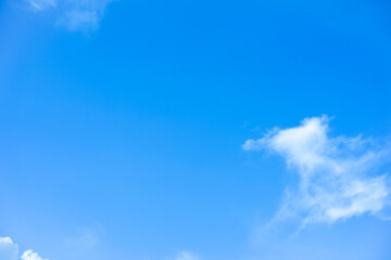 White clouds with blue sky Background On a bright day with copy space for text or banner for website