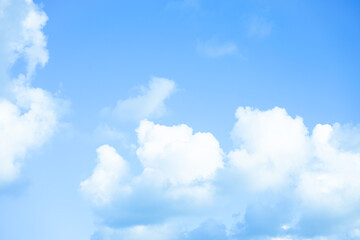 Fresh air with blue sky and clouds background with copy space for wallpaper or banner