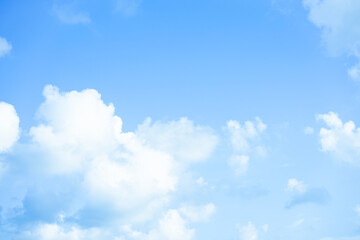 Fresh air with blue sky and clouds background with copy space for wallpaper or banner