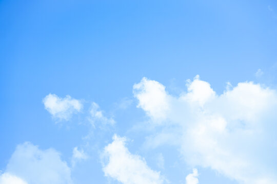 Fresh air with blue sky and clouds background with copy space for wallpaper or banner © Fai