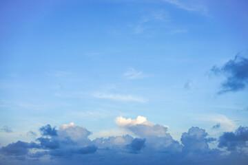 The emptiness and freedom of the blue sky and clouds with copy space for banner or wallpaper background