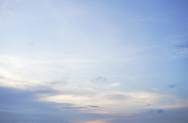 Soft clouds and blue sky with copy space for banner or wallpaper background