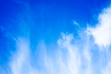 White clouds on blue sky with copy space for banner or wallpaper background. freedom concept