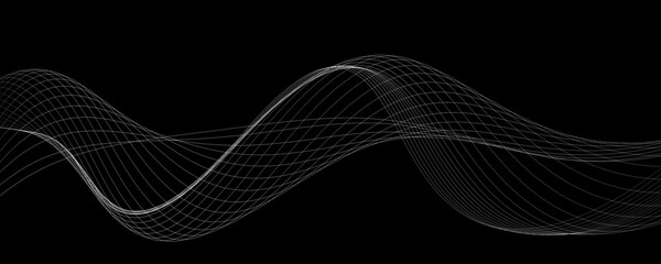 Abstract Black And White Grid Wave Design