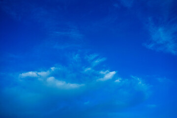 Fototapeta na wymiar Wallpaper of White clouds on blue sky with copy space for banner background