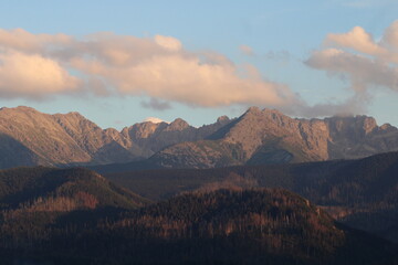 Tatra mountains in the sunlight, landscape