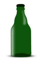 3d illustration beer bottle with cap over