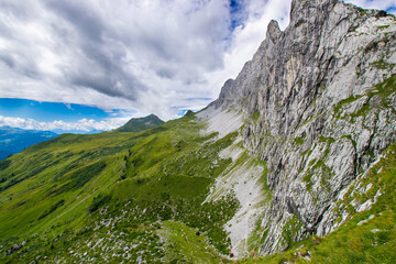 mountain landscape with sky (austrian alps - lünersee/schweizer Tor)