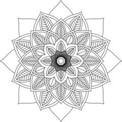 Easy Mandala coloring book simple and basic for beginners, seniors and children. Set of Mehndi flower pattern for Henna drawing and tattoo. Decoration in ethnic oriental, Indian style.