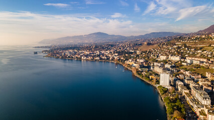 Aerial View from Montreux, Switzerland. 