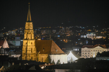 Fototapeta premium Cluj Napoca cityscape at night