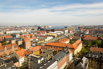 Fototapeta na wymiar Copenhagen cityscape from the Round Tower