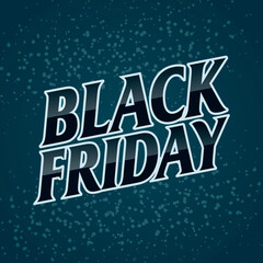 Black Friday italic text. Bubbles background.