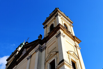 Fototapeta na wymiar Church in Valtice - low angle view