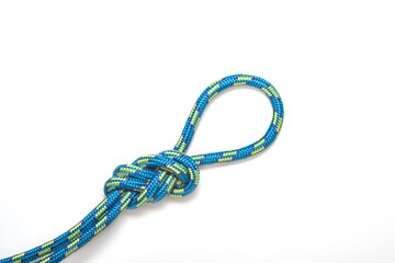 Figure 8 Follow Through Loop knot on a white background