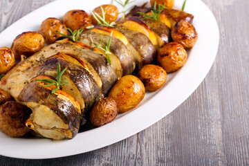 Baked catfish with potatoes
