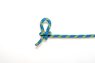 Slip knot on a white background
