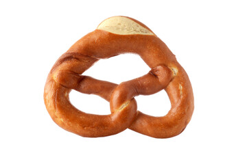 isolated soft baked pretzel on white