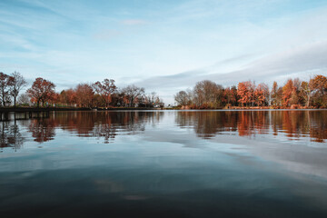 autumn landscape with lake