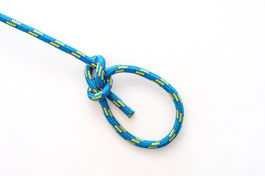 Bowline knot on a white background