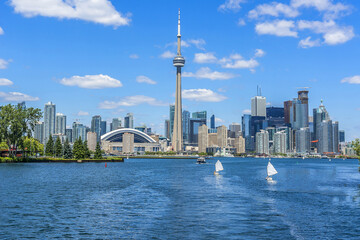 Beautiful Toronto's skyline over Lake Ontario. Toronto, Ontario, Canada.