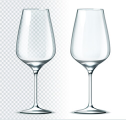 Vector 3d wine, cocktail glass for alcohol drinks