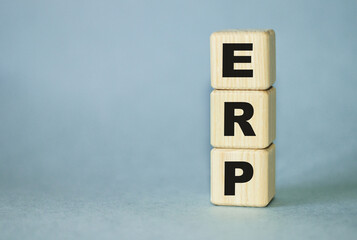ERP Enterprise Resource Planning. Blue ERP keyboard button