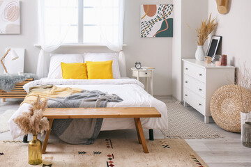 Interior of modern stylish bedroom