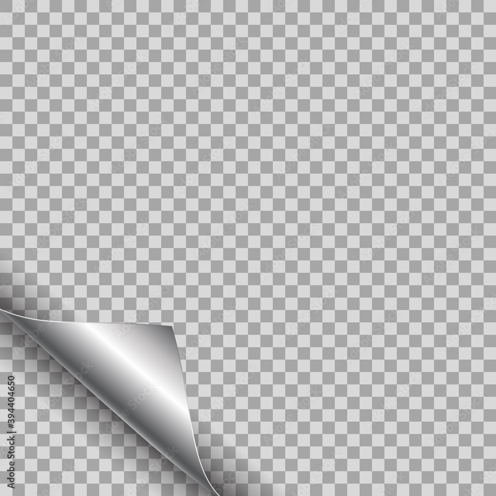 Poster Blank page with curled corner and shadow, page curl with shadow on blank sheet of paper, corner of sheet of paper – vector
