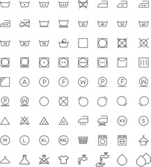 Set of washing icons isolated on white background. Laundry symbol modern, simple, vector, icon for website design, mobile app, ui. Vector Illustration