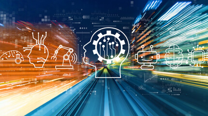 Future technology concept with abstract high speed technology motion blur