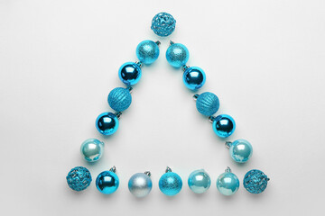 Beautiful Christmas tree made of decor on white background