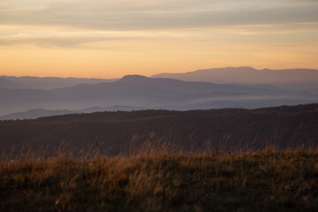 sunset in the mountains