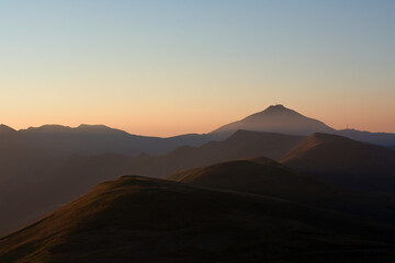 Tramonto sul monte Cimone, Appennino toscoemiliano, Fanano, Italia