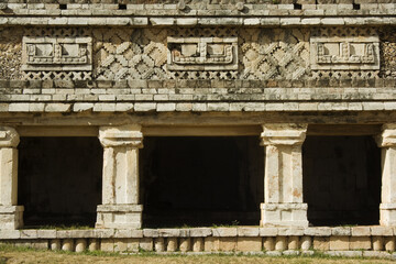 Cuadrangulo de las Monjas, The Nunnery Quadrangle, Columns of the Palace, Uxmal, Yucatan, Mexico, UNESCO World Heritage Site
