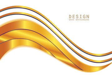 gold wavy background with elegant blue lines for banner, cover, flyer, presentation and brochure
