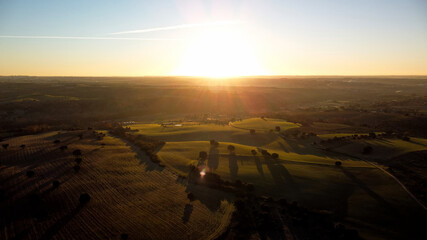 krajobraz drzewa pola niebo niebieskie natura  © Piotr
