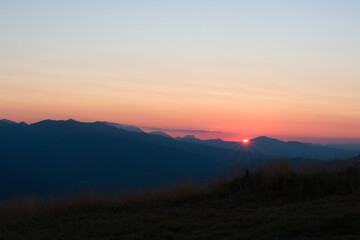 tramonto in Appennino, Abetone dal passo della Croce Arcana